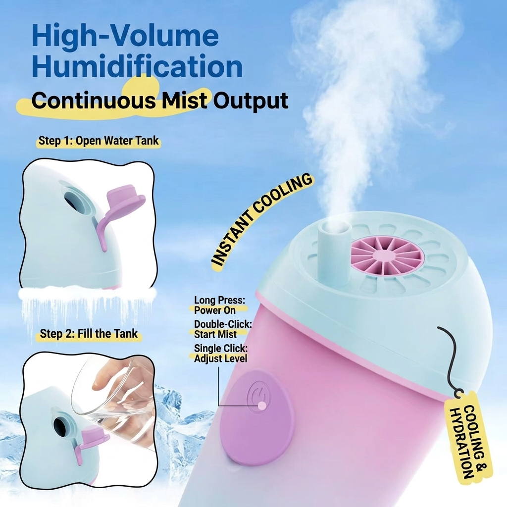 Cup-Shaped Portable Misting Fan