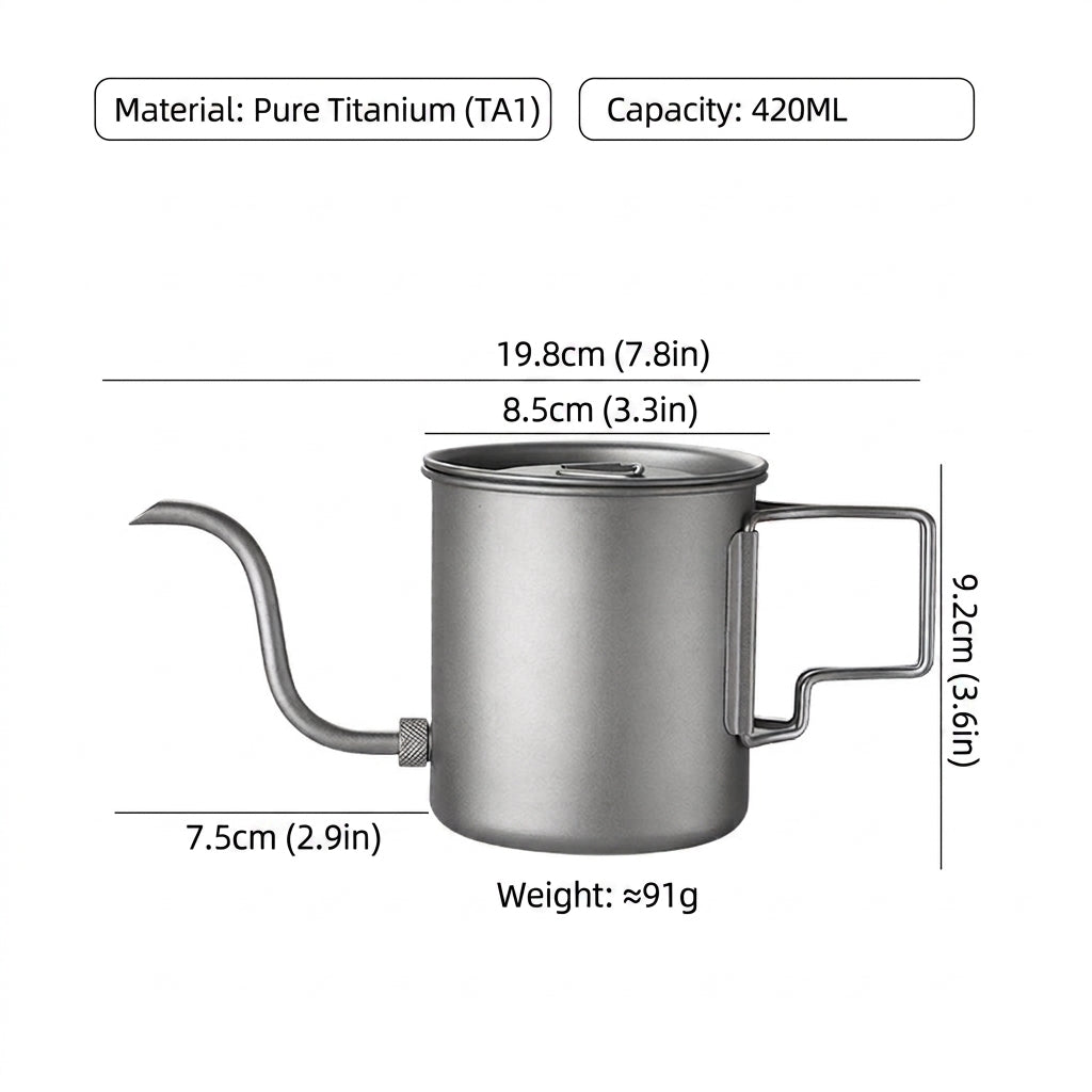 Set de Café y Té de Titanio Puro para Zonas Recónditas