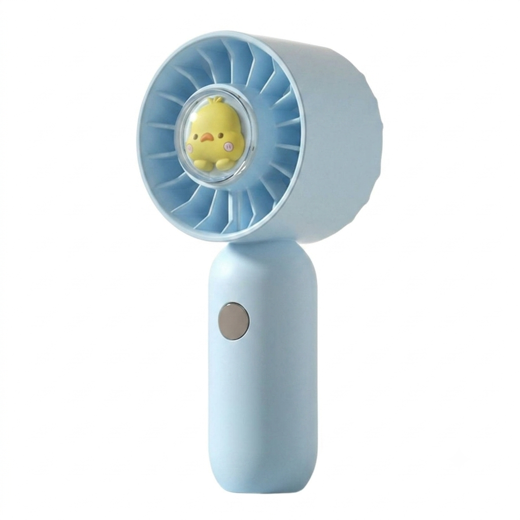 Mini Handheld Fan with Cartoon Chick Hub