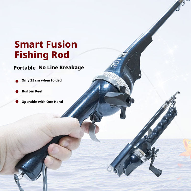 Portable Foldable Fishing Rod with Reel