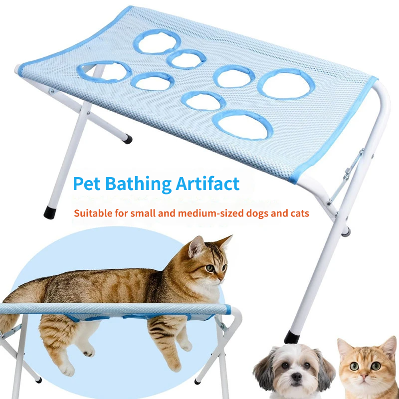 Supporto pieghevole per il bagno degli animali domestici, supporto per la toelettatura di gatti e cani