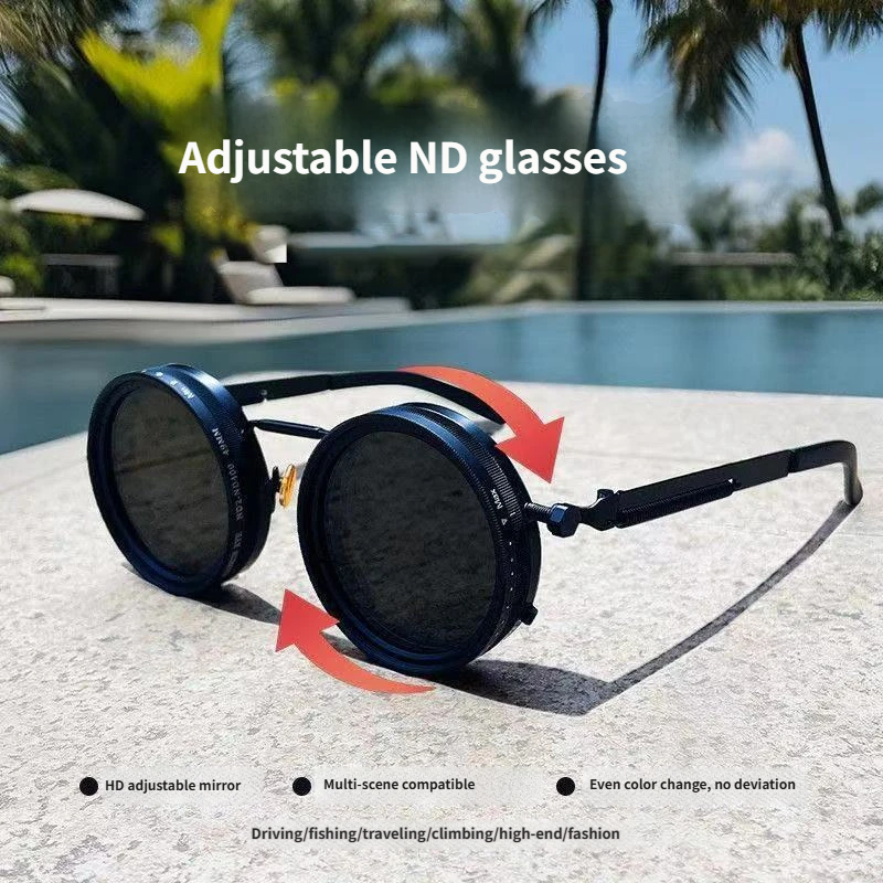Retro Adjustable ND Dimming Sunglasses