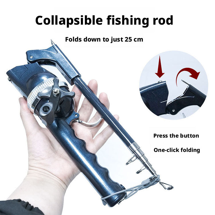 Portable Foldable Fishing Rod with Reel