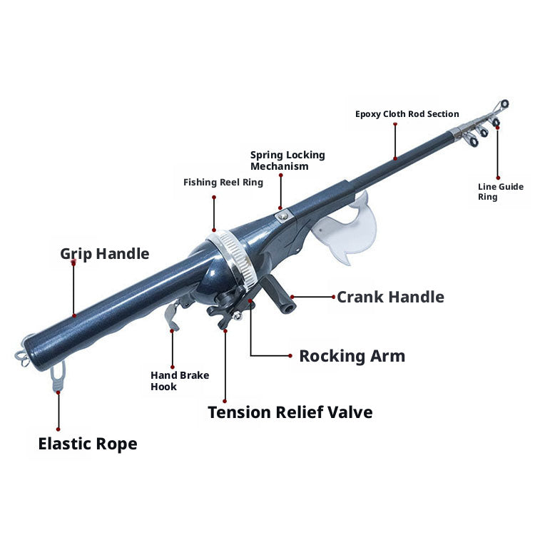 Portable Foldable Fishing Rod with Reel