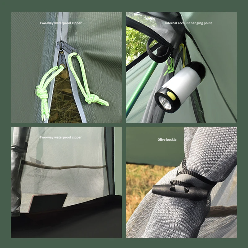 Tenda da backpacking ultraleggera per 1 persona, supportata da bastoni da trekking