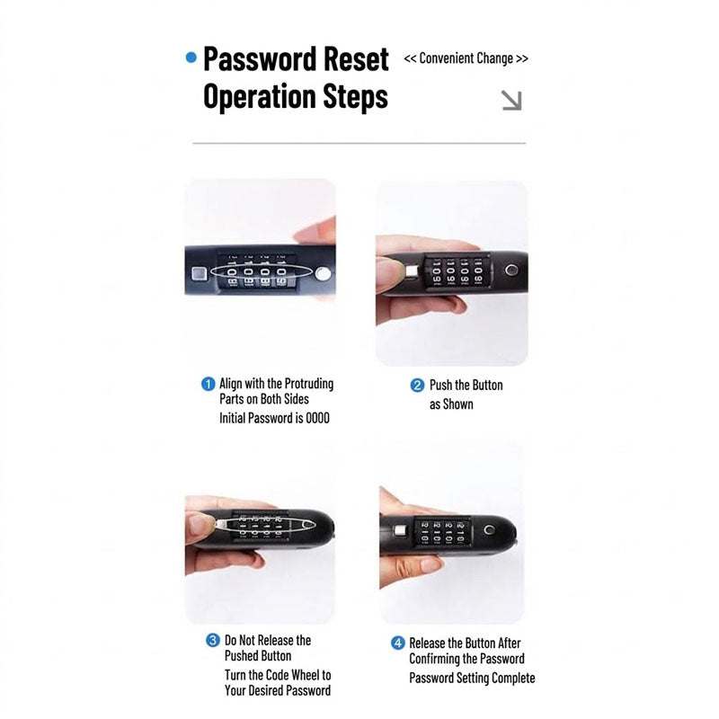 Retractable steel cable combination lock