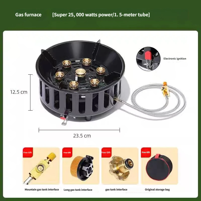 Fornello a gas per campeggio antivento da 25000W all'aperto