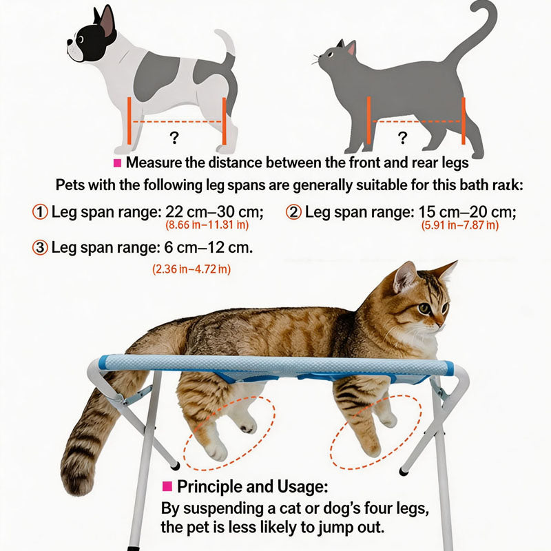 Supporto pieghevole per il bagno degli animali domestici, supporto per la toelettatura di gatti e cani