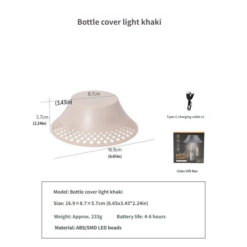 Rechargeable Bottle Top Lamp For Wine Bottles