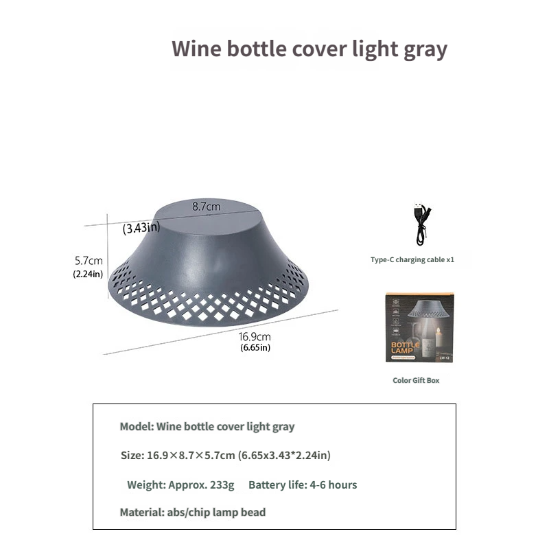 Rechargeable Bottle Top Lamp For Wine Bottles