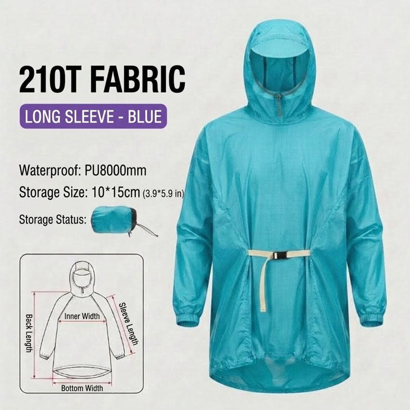210T Backpack Rain Poncho For Hiking Camping