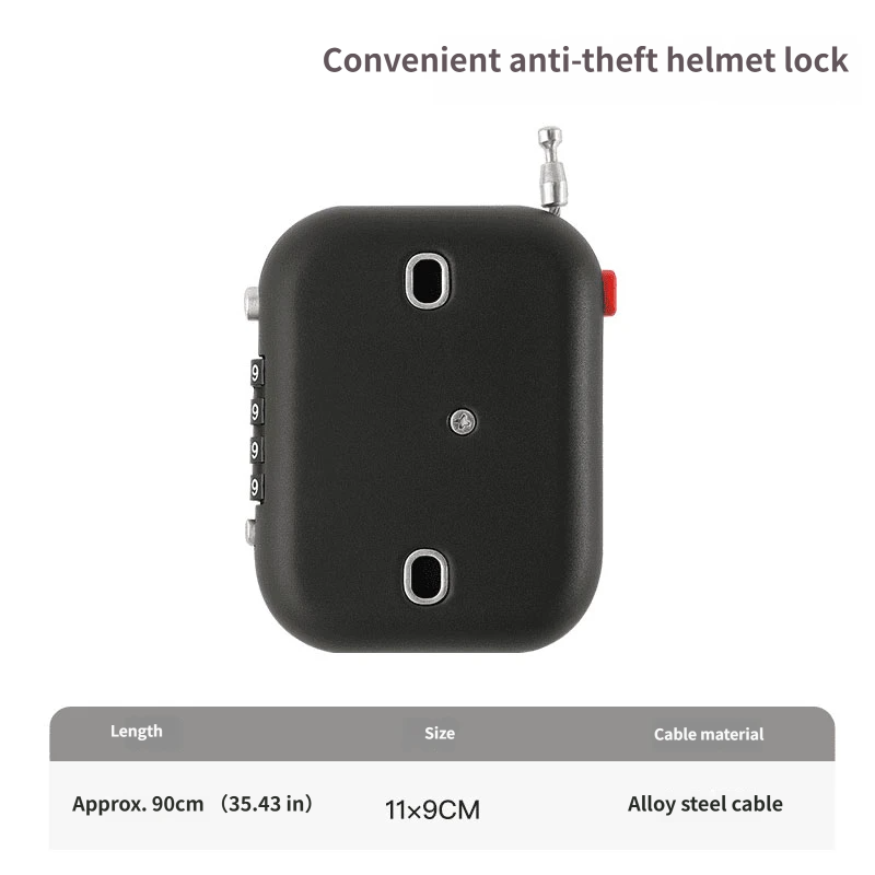 Retractable steel cable combination lock