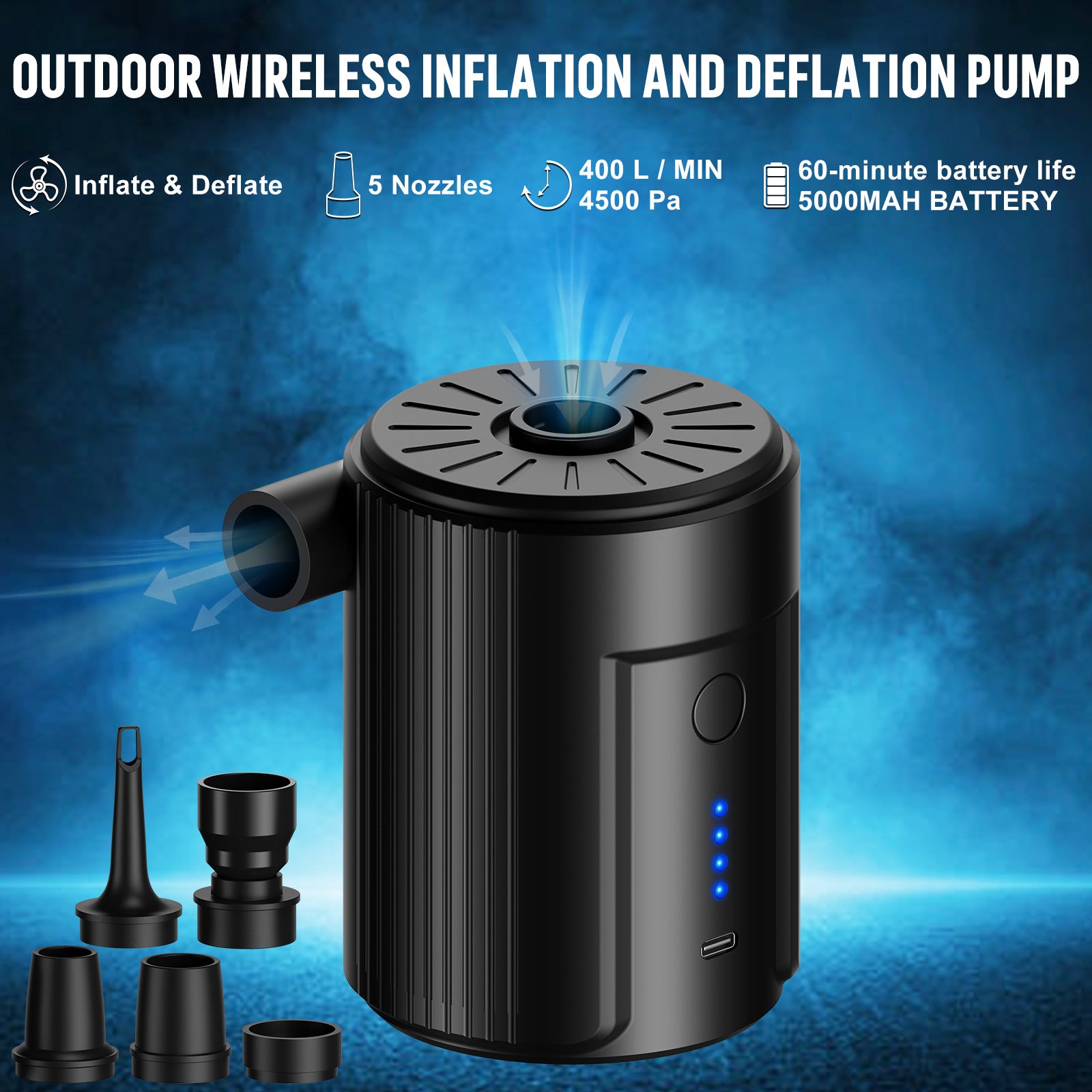 2-in-1 Portable Camping Inflator Deflator