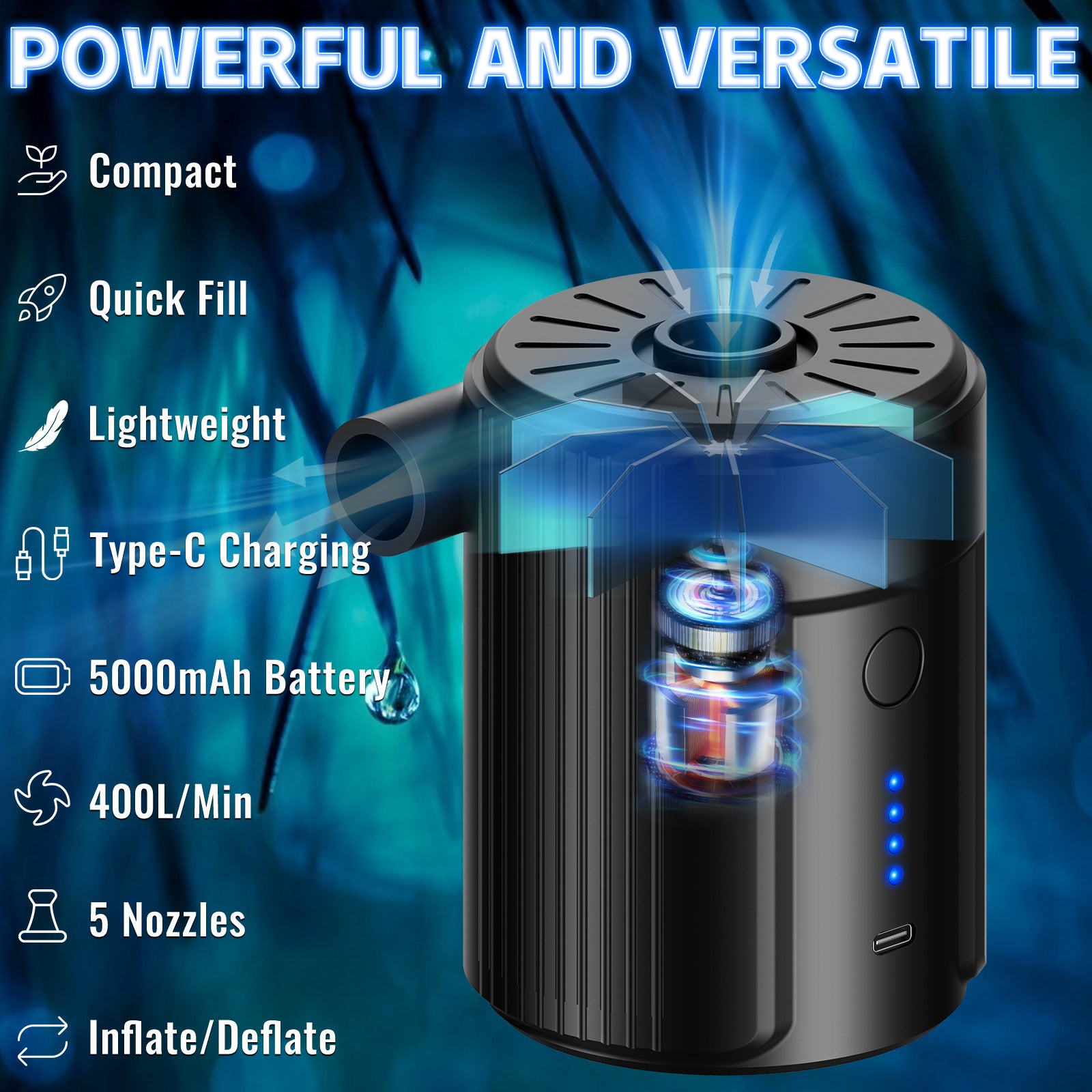 2-in-1 Portable Camping Inflator Deflator