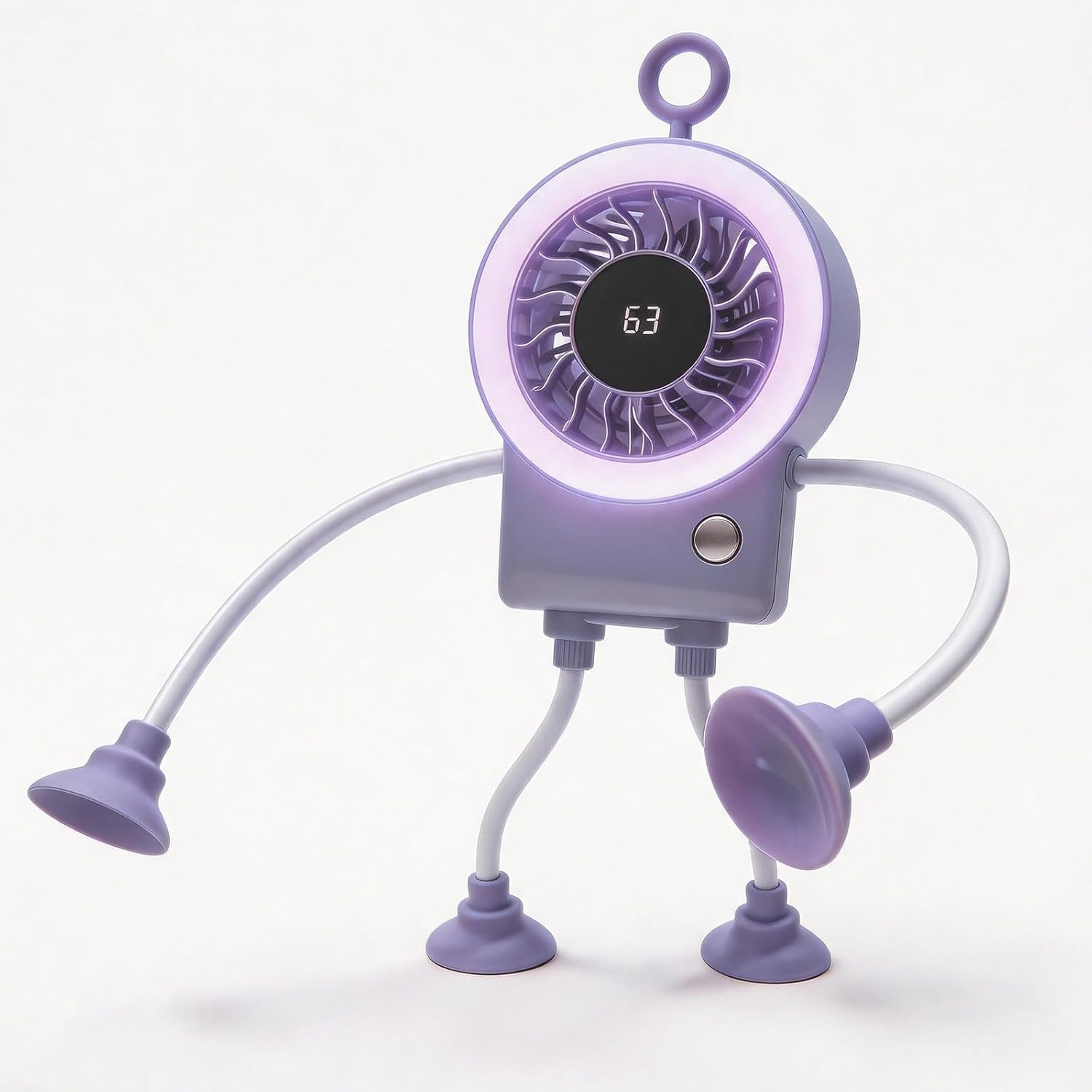 Biegsamer Strichmännchen-Ventilator mit LED-Ringlicht