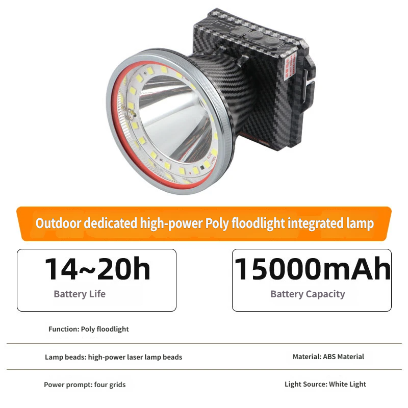 Torcia frontale LED ricaricabile ad alta potenza