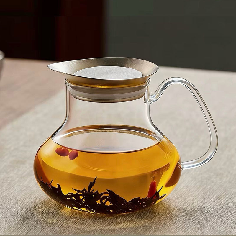 Théière en verre borosilicaté de 600ml avec filtre en titane