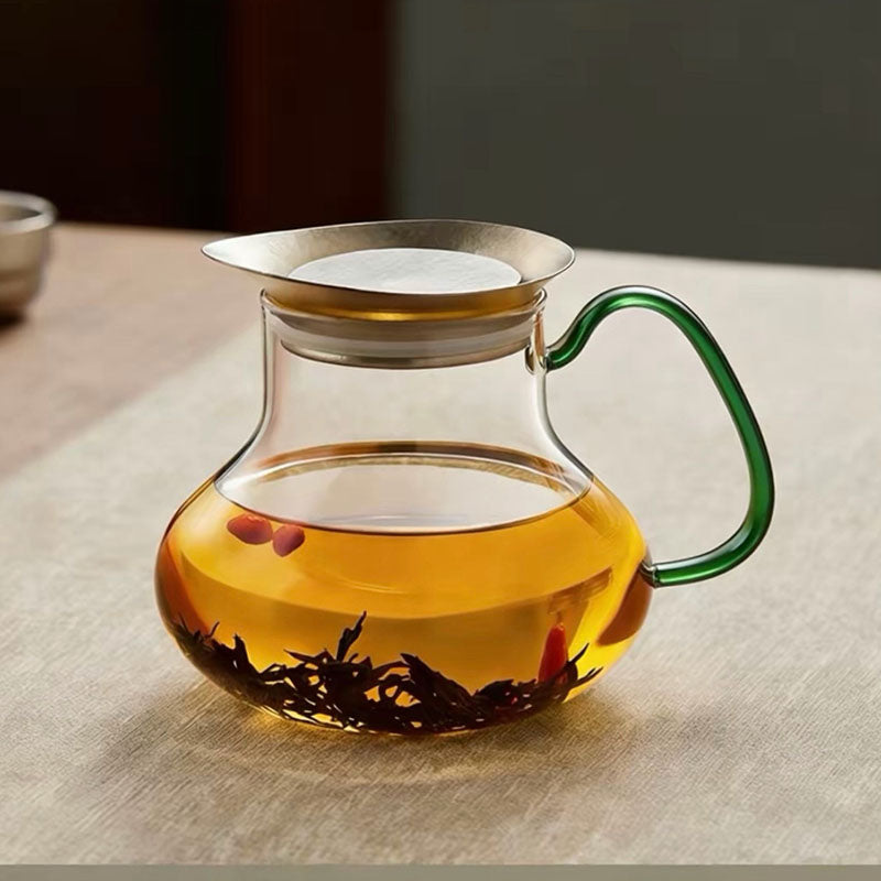 Théière en verre borosilicaté de 600ml avec filtre en titane