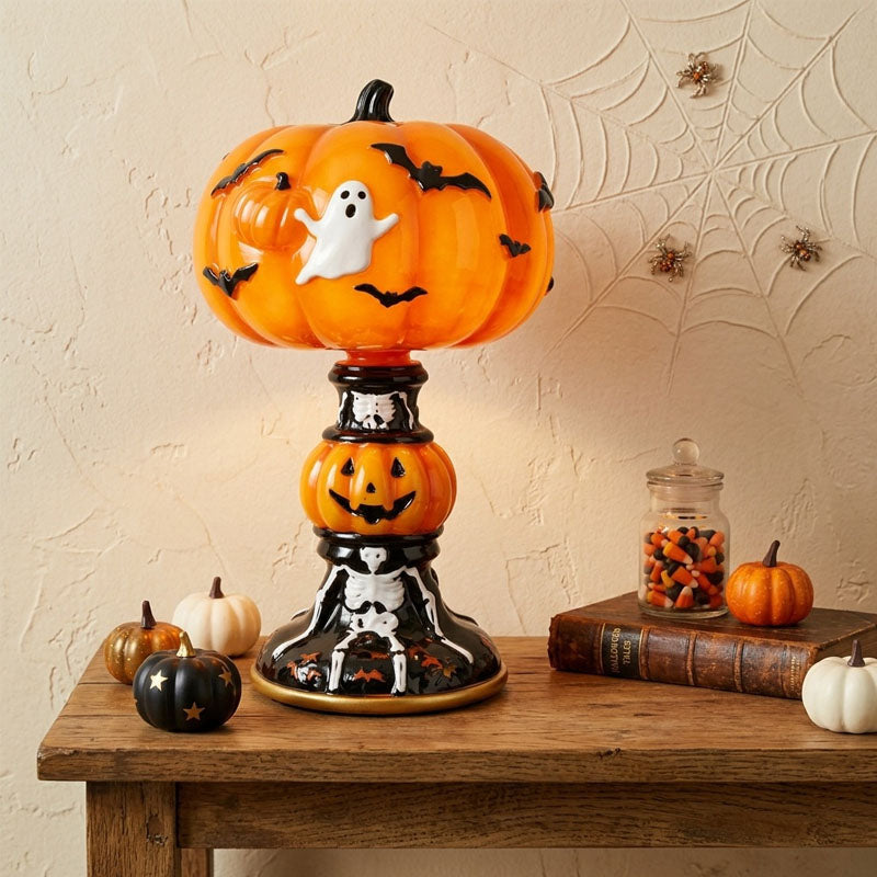 Vintage Halloween Ghost Pumpkin Lamp