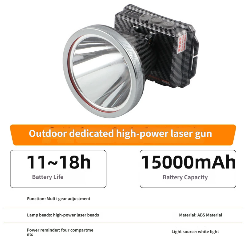 Torcia frontale LED ricaricabile ad alta potenza