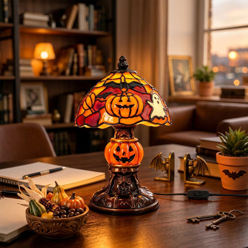 Vintage Halloween Ghost Pumpkin Lamp