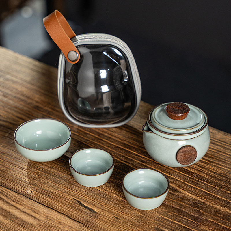 Set de Té de Cerámica Portátil para Viajes