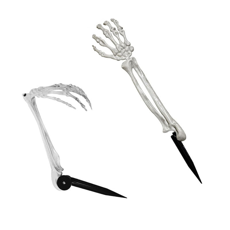 Decorazioni per giardino con pali a forma di braccia di scheletro per Halloween