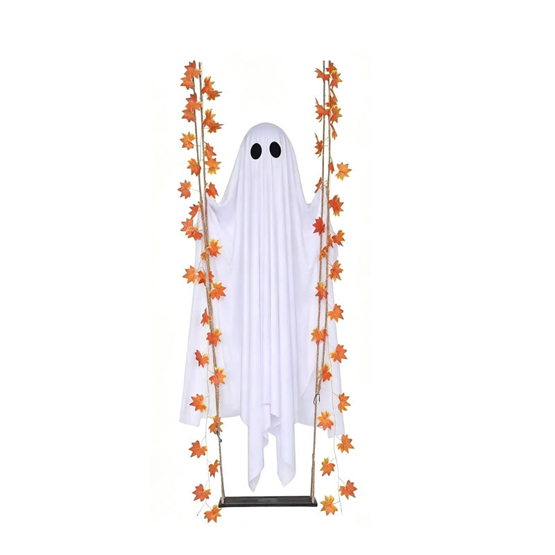 Lighted Swing Ghost Halloween Hanging Decor