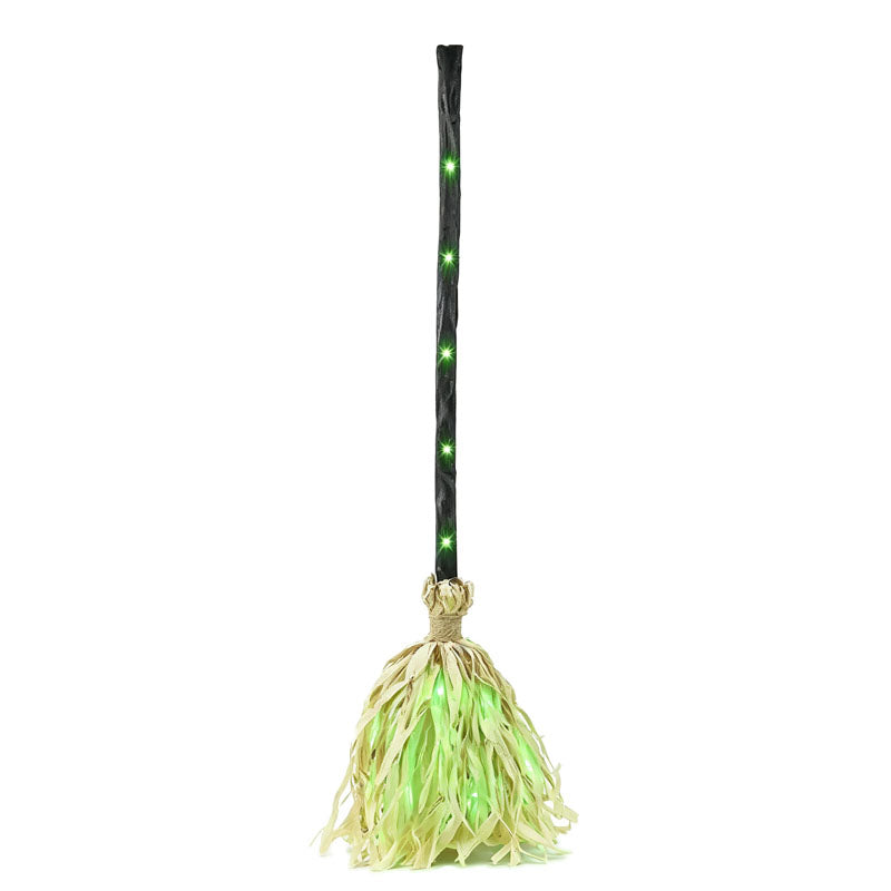 Animated Lighted Witch Broom Halloween Decor