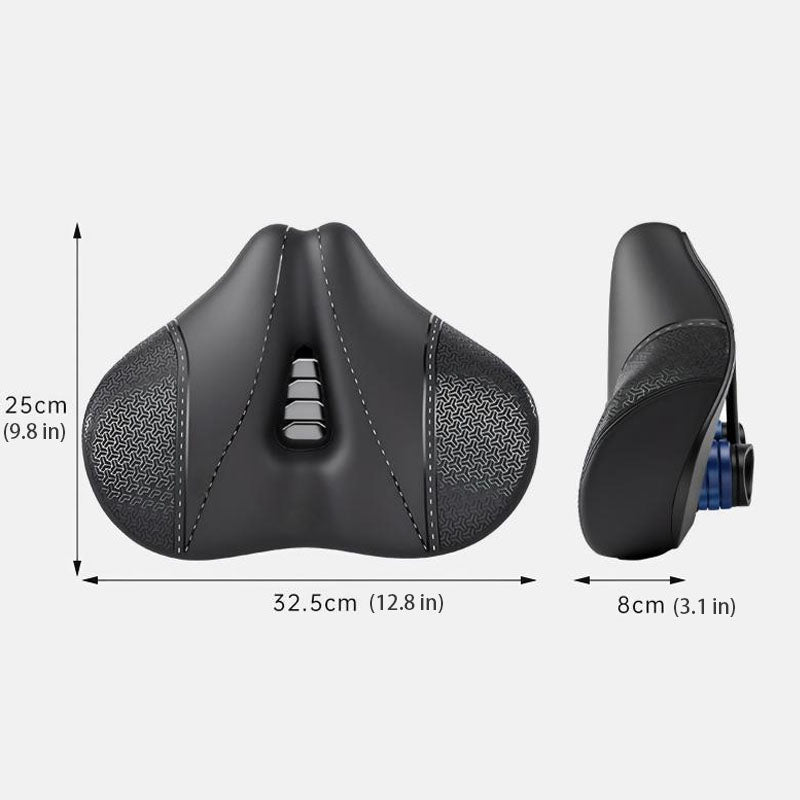 Wide Thick Bicycle Saddle With Dual Shock Absorption