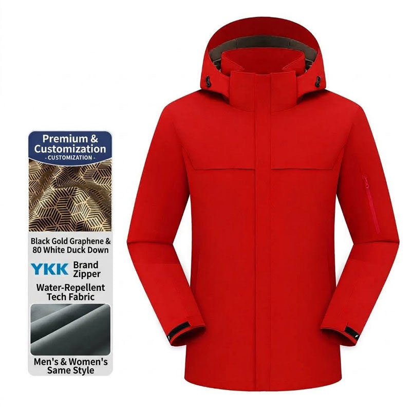 Unisex 3-in-1 Outdoor Windproof and Waterproof Shell Jacket