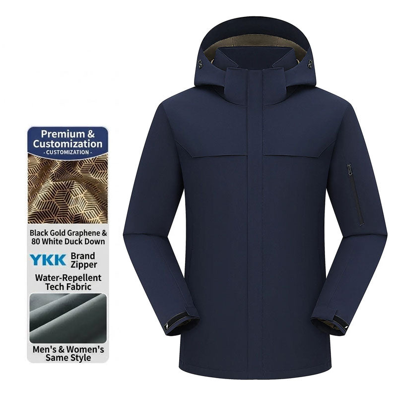 Unisex 3-in-1 Outdoor Windproof and Waterproof Shell Jacket