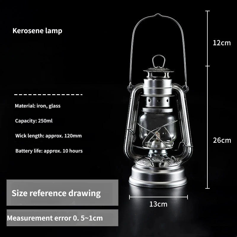 Retro Kerosene Oil Lamp for Camping Decor