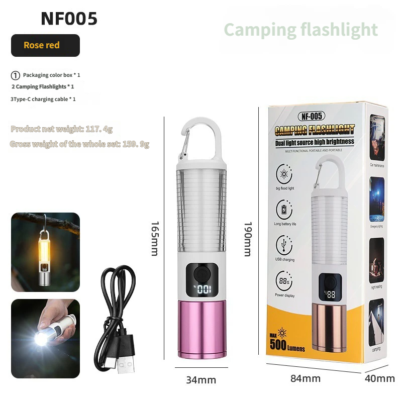Linterna de camping recargable y farol colgante para tiendas de campaña