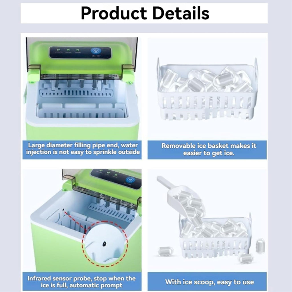 Portable Countertop Ice Maker with Handle