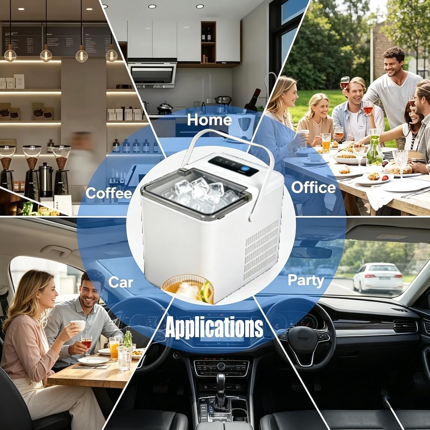 Portable Countertop Ice Maker with Handle