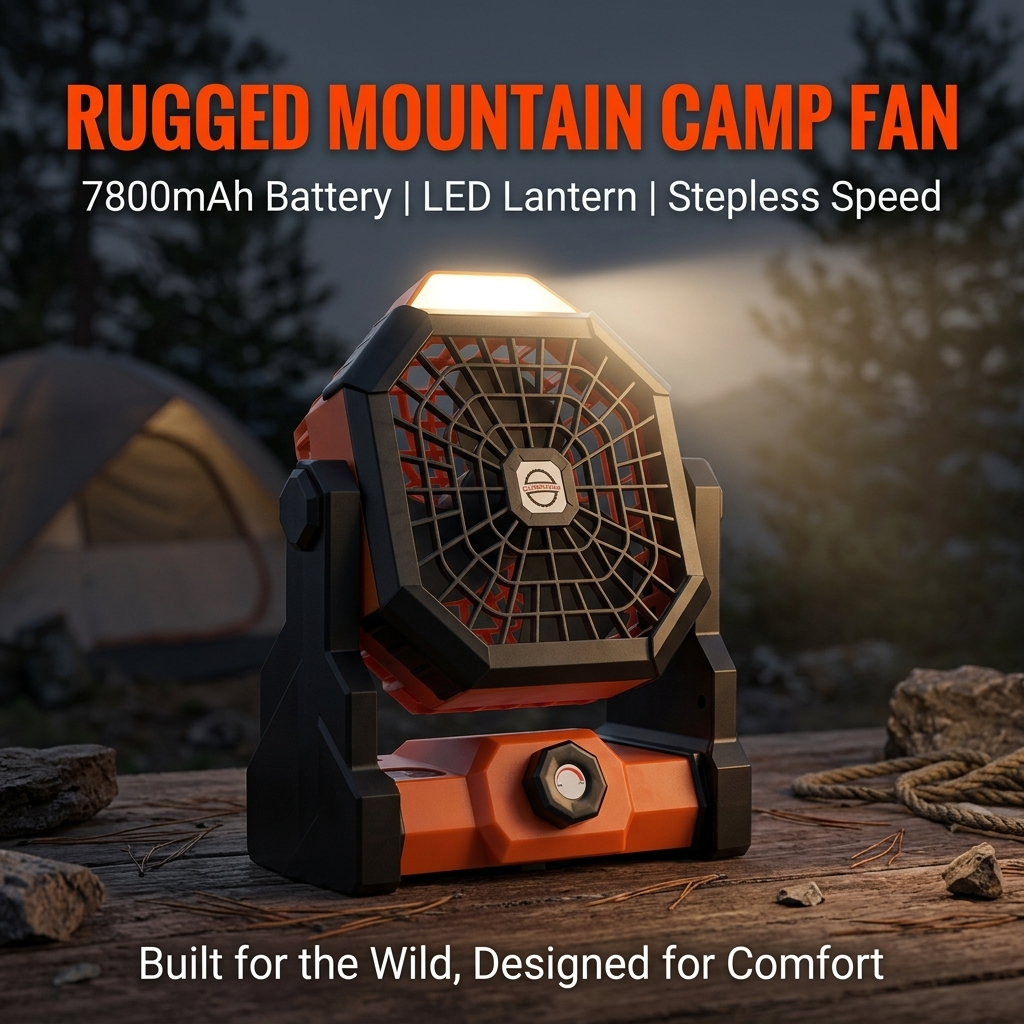 Campingventilator mit LED-Licht