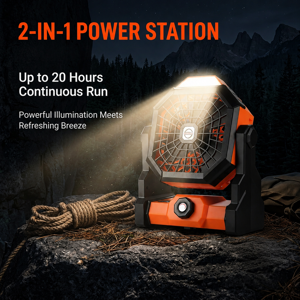 Campingventilator mit LED-Licht