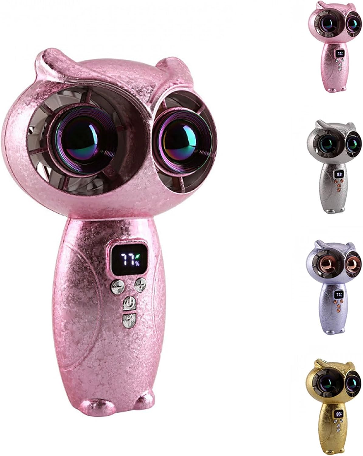Owl-Shaped Dual-Turbine Handheld Fan