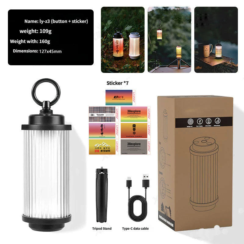 Luce LED da campeggio da appendere per esterni con adesivi
