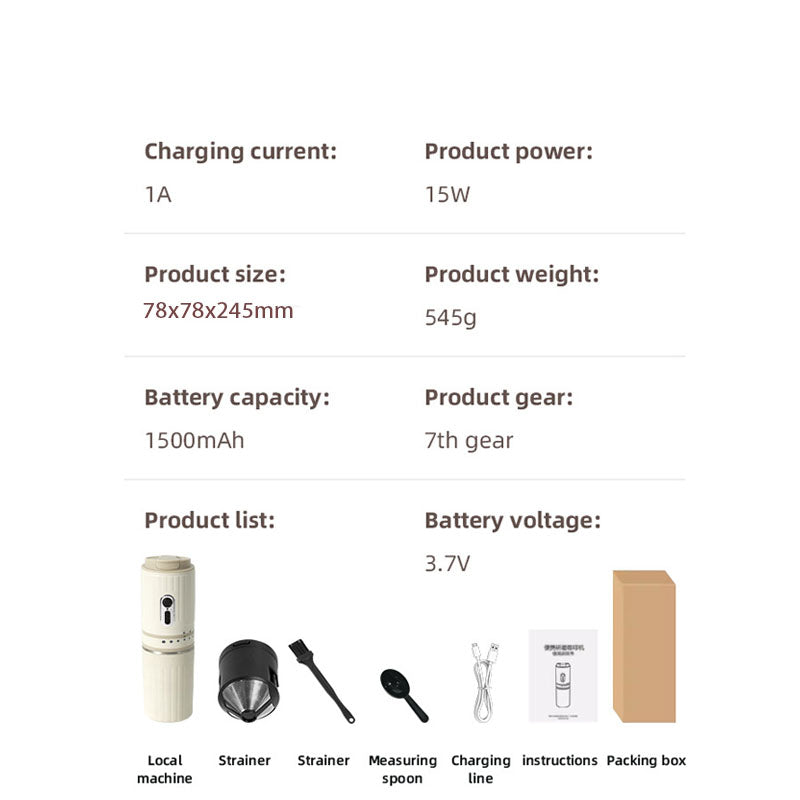 Portable Electric Coffee Maker Grinder Cup